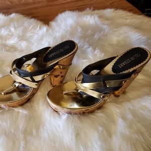 Pre-Owned Sexy Colin Stuart Platform Thong Sandals